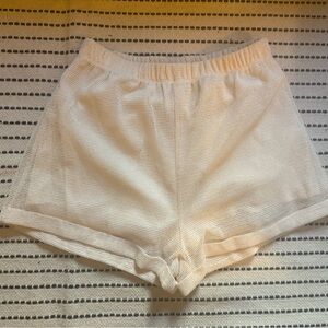 Princess Polly Cream Knit Athletic Shorts